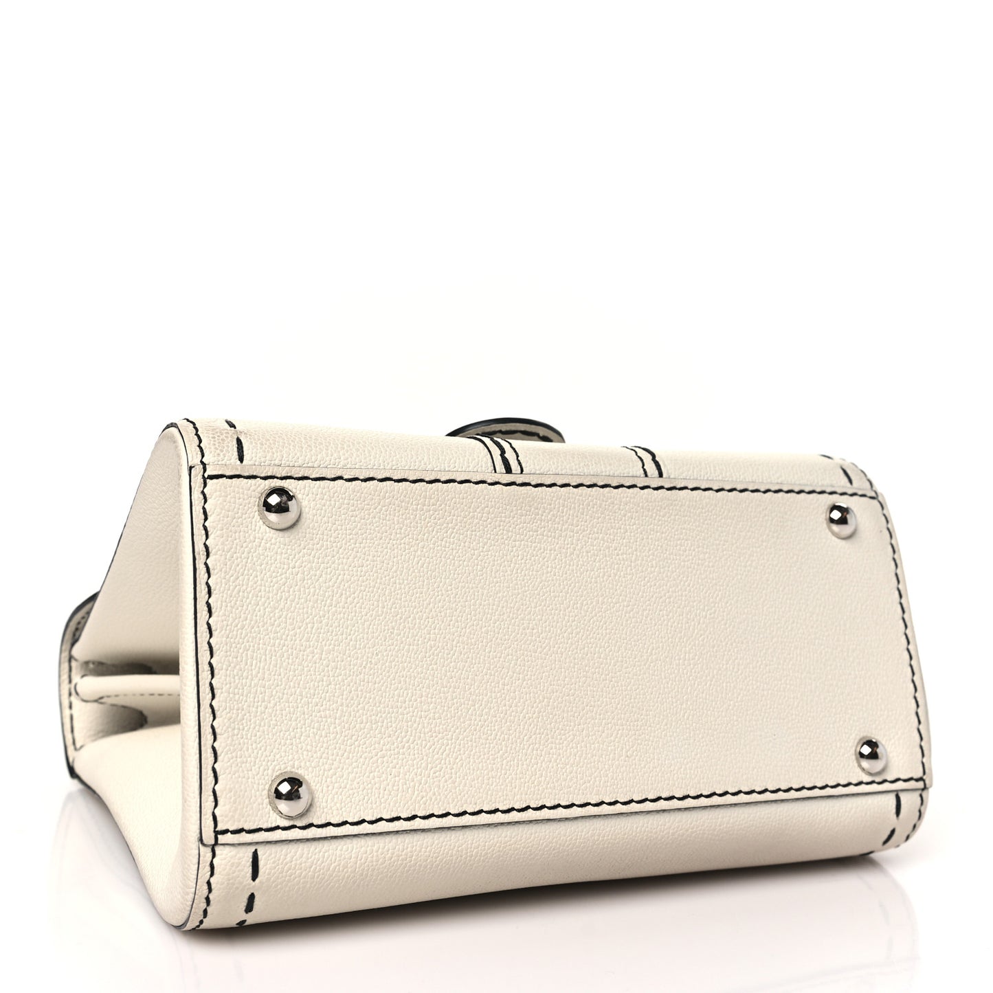 Grained Rodeo Calfskin Surpique Mini Brillant Satchel White