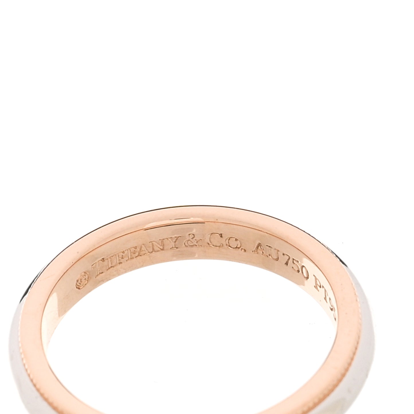 Platinum 18K Rose Gold 3mm Together Milgrain Wedding Band Ring 50 5.5