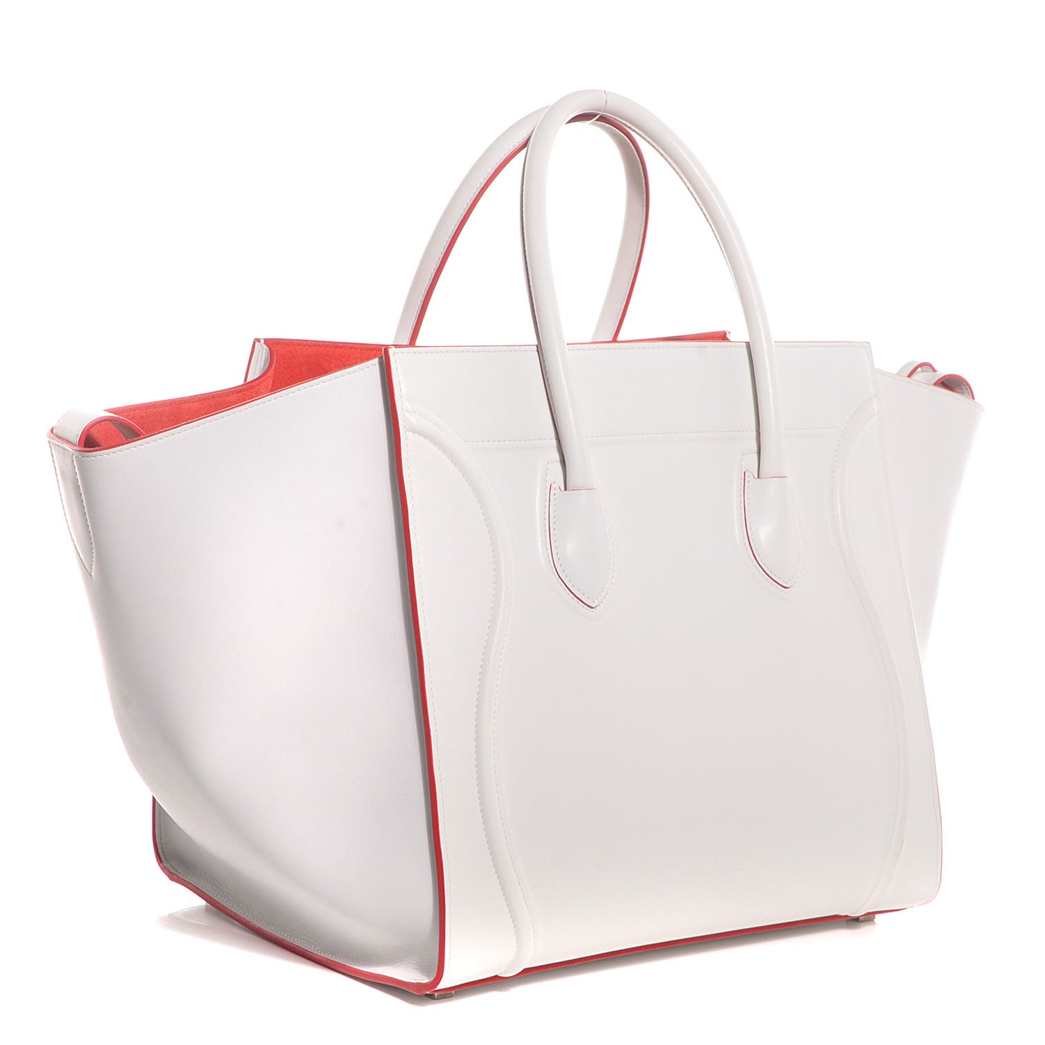 Celine Smooth Calfskin Medium Phantom Luggage White 3 of 9