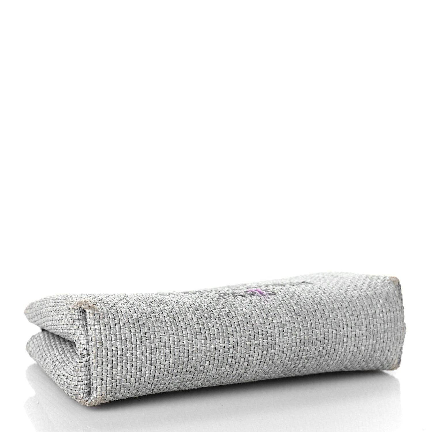 Chanel Woven Straw Raffia Deauville Cosmetic Pouch Grey 4 of 11