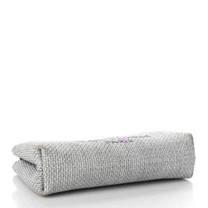 Chanel Woven Straw Raffia Deauville Cosmetic Pouch Grey 4 of 11