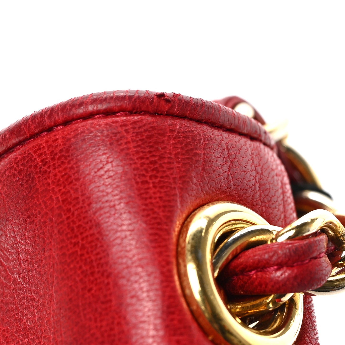 Lambskin Quilted CC Shoulder Bag Red