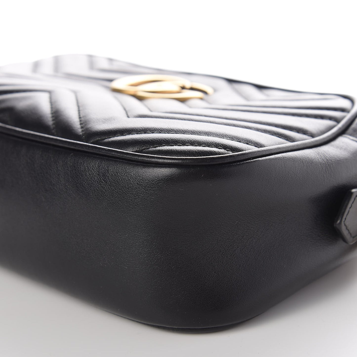 Calfskin Matelasse Small GG Marmont Chain Shoulder Bag Black