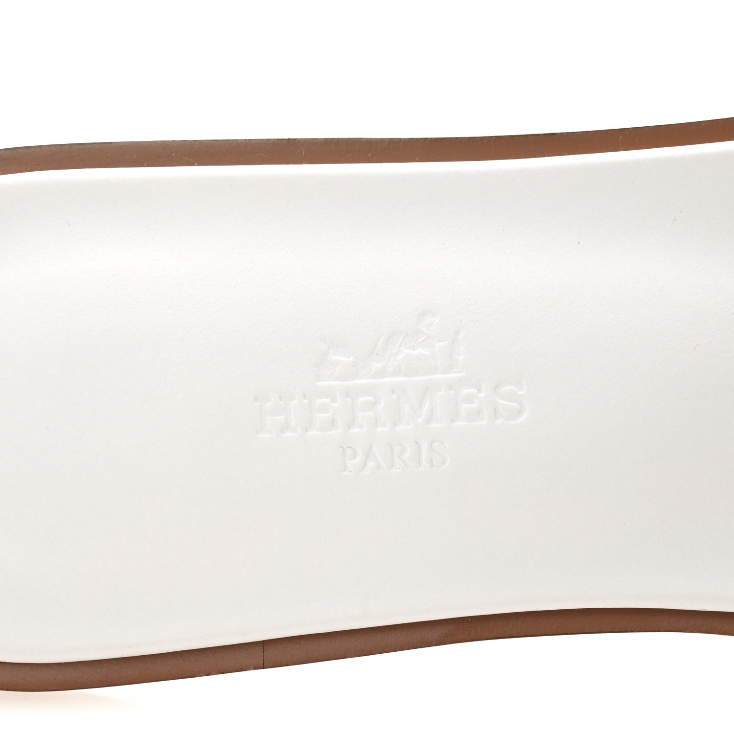 Hermes Box Calfskin Oran Sandals 36.5 White 8 of 10