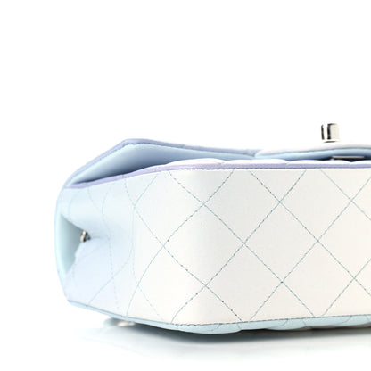 Chanel Perforated Lambskin Quilted Mini Rectangular Flap Light Blue Light Purple White 8 of 9