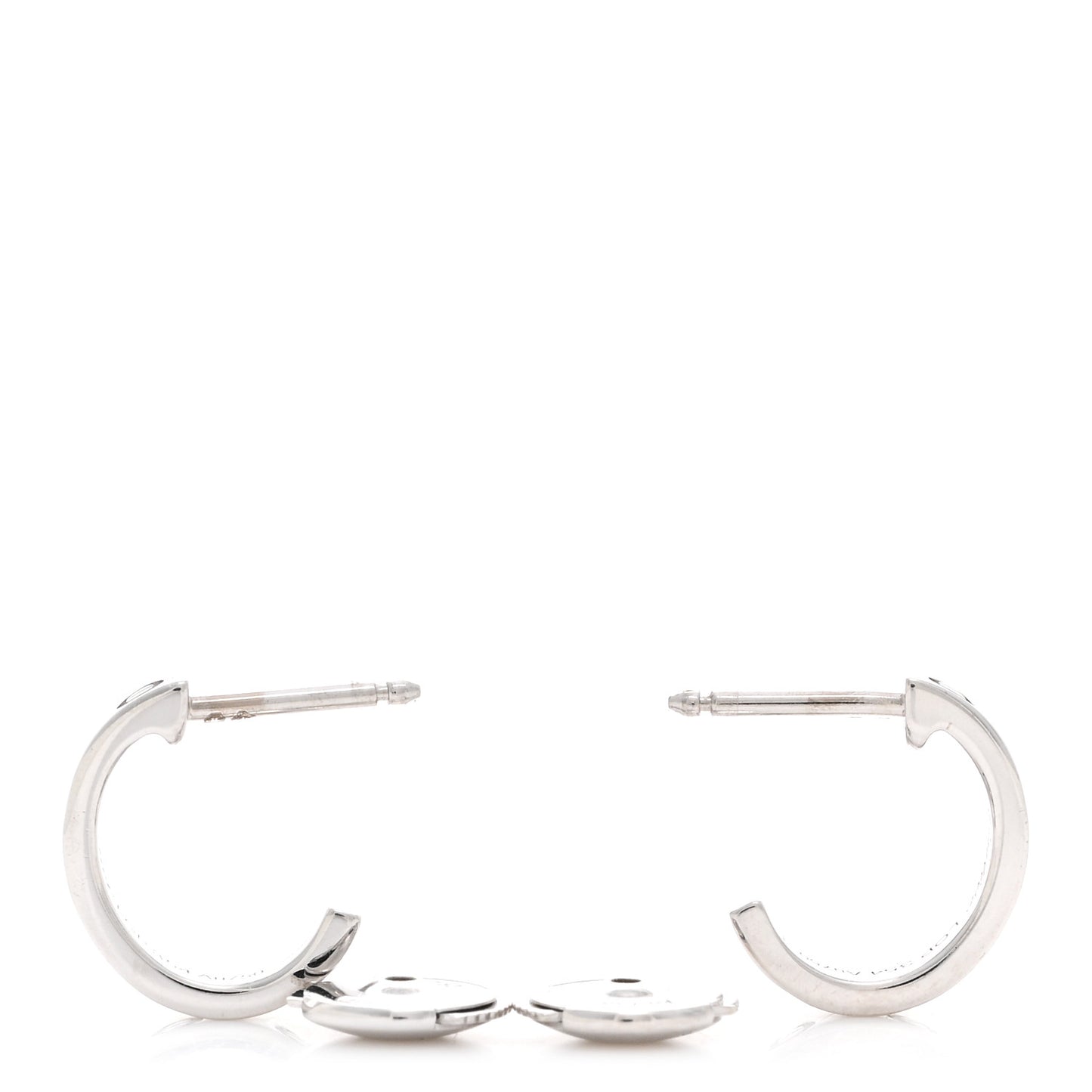 18K White Gold Small LOVE Hoop Earrings