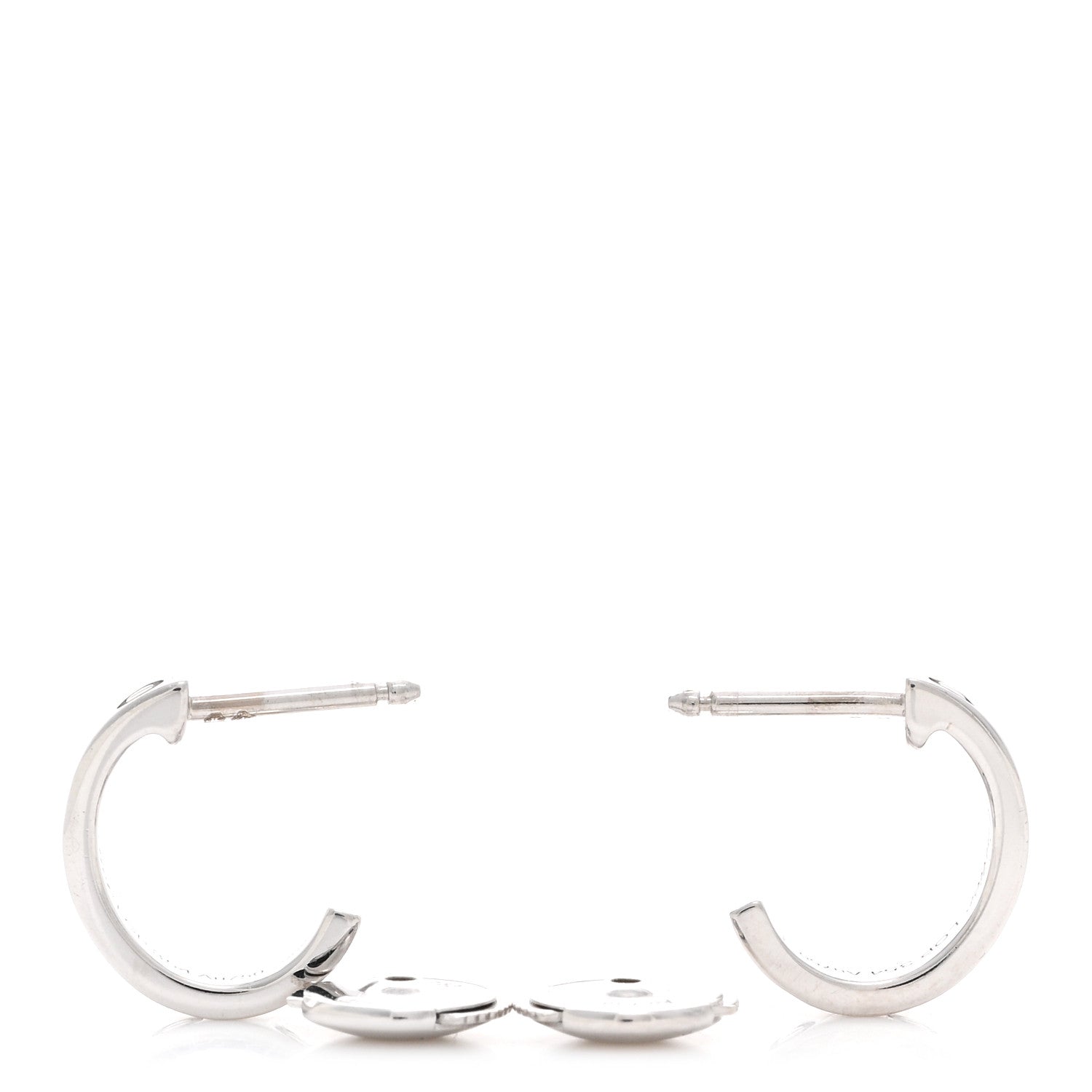 Cartier 18K White Gold Small LOVE Hoop Earrings 3 of 5