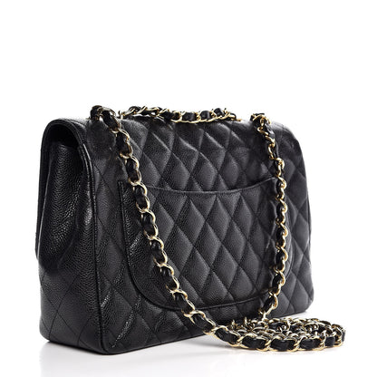 Chanel Caviar Quilted Jumbo Single Flap Black 3 of 13