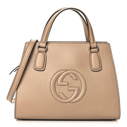 Gucci Dollar Calfskin Medium Soho Top Handle Satchel Camelia 1 of 10