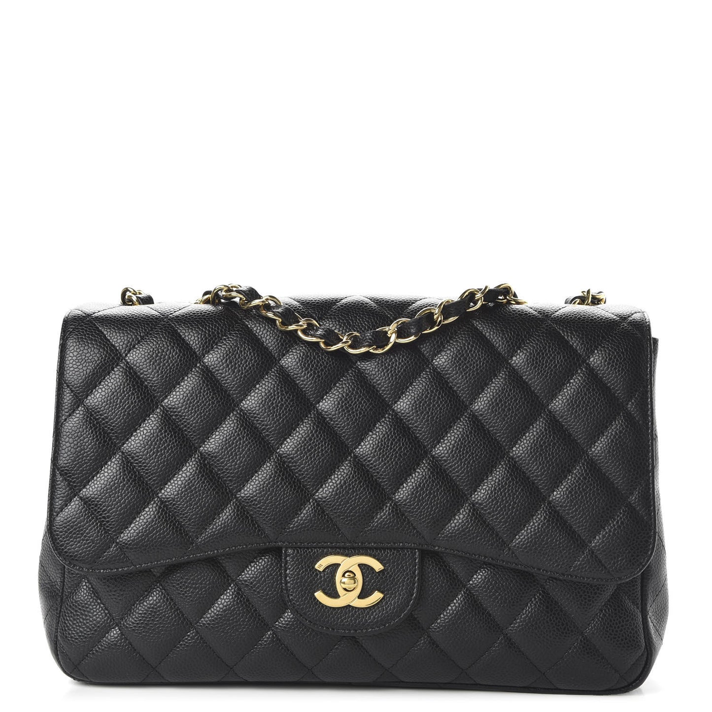 Caviar Quilted Jumbo Single Flap Black