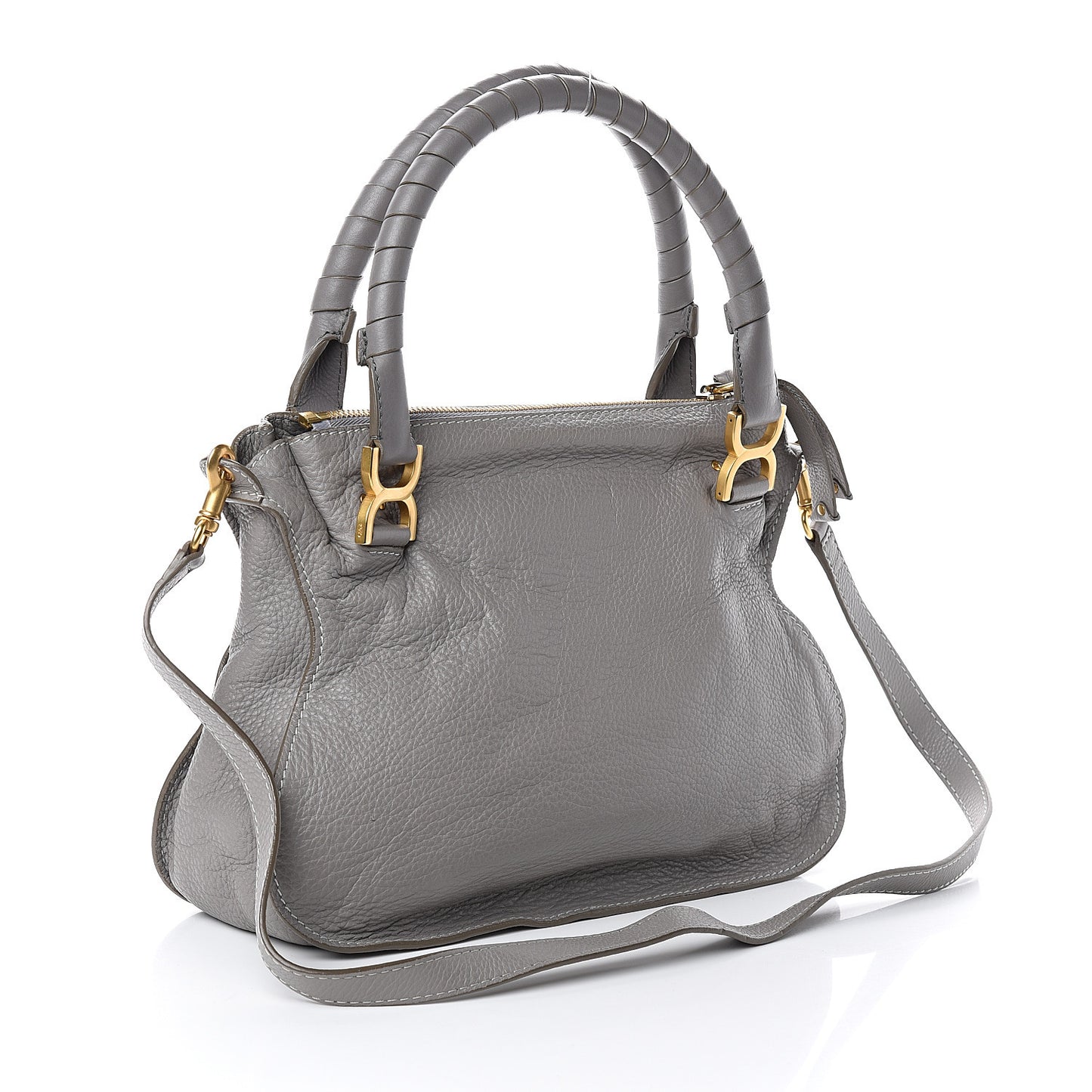Calfskin Medium Marcie Satchel Cashmere Grey