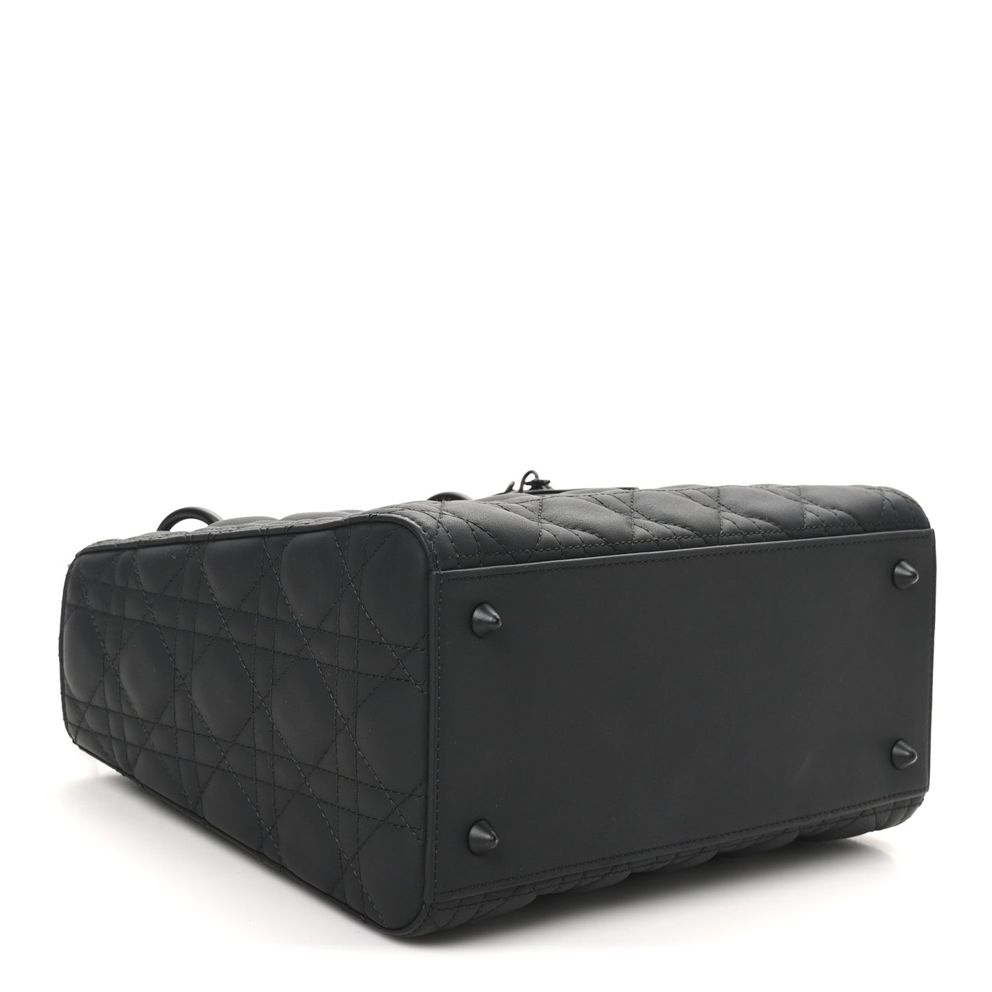 Ultra Matte Calfskin Cannage Medium Lady Dior Black