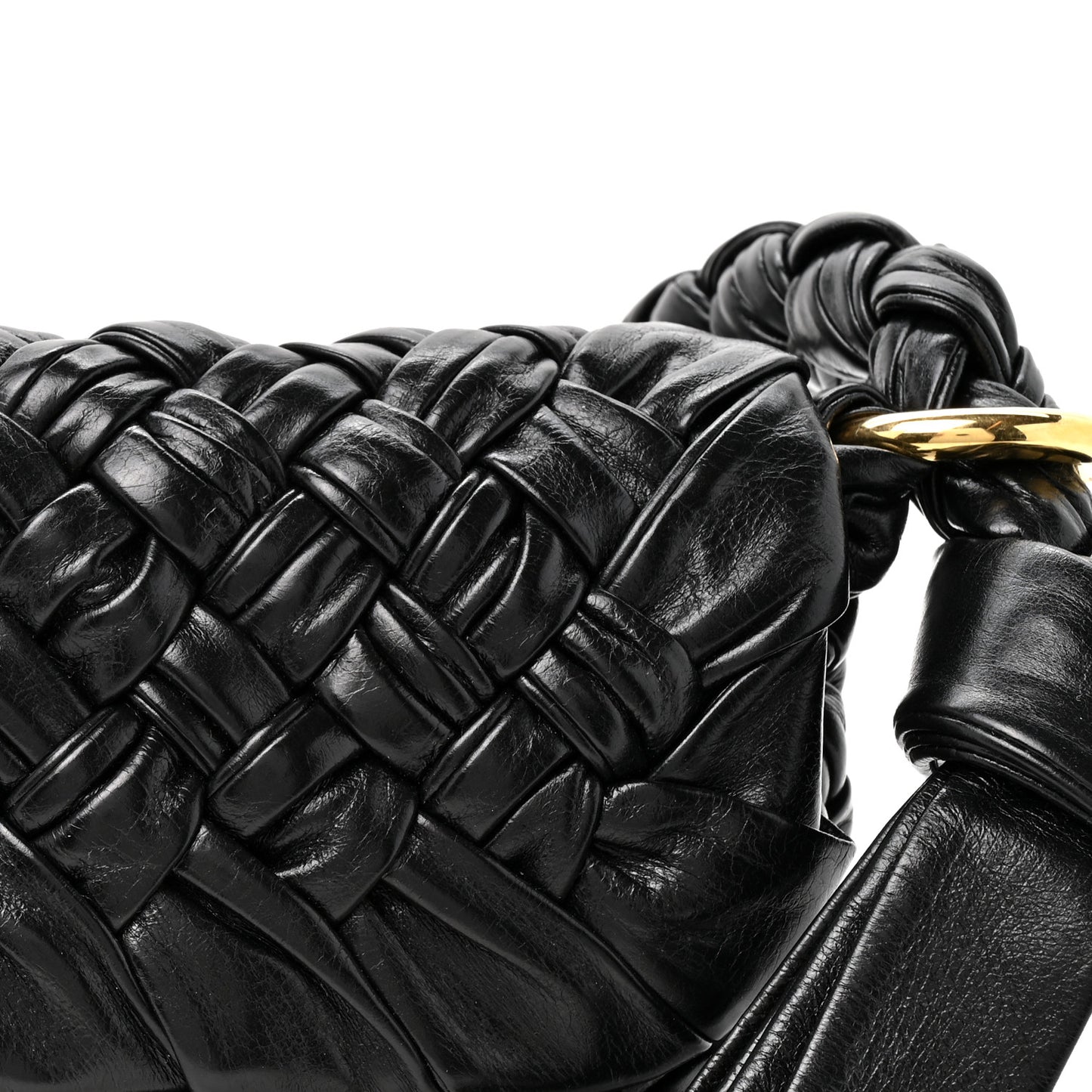 Calfskin Foulard Intreccio Kalimero Città Shoulder Bag Black