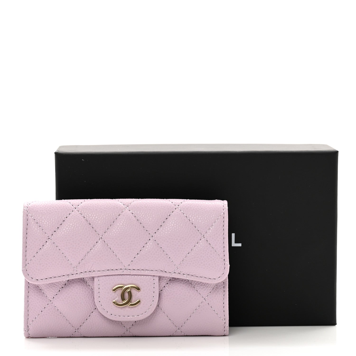 Chanel Caviar Quilted Flap Card Holder Wallet Light Purple 9 of 9