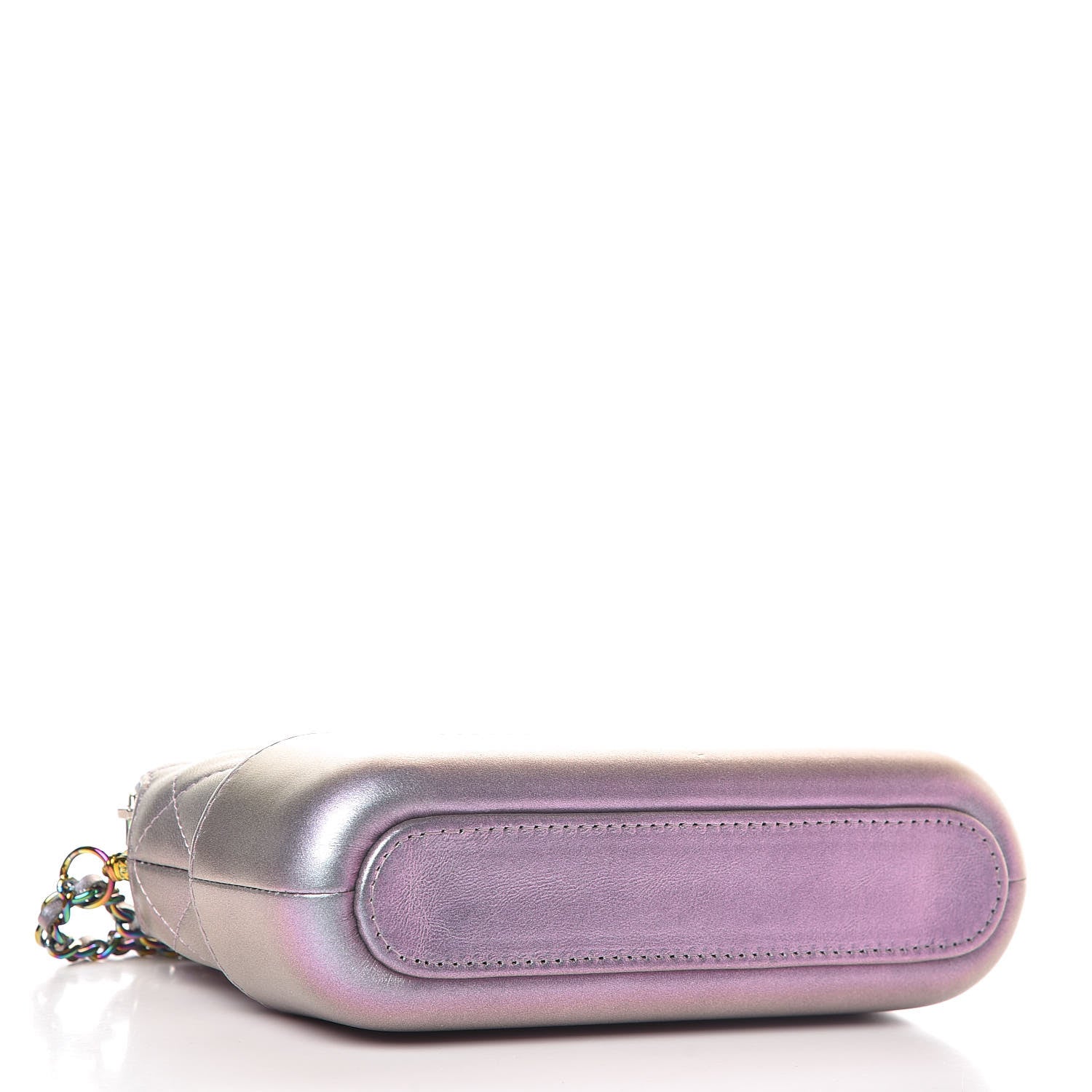 Chanel Iridescent Lambskin Calfskin Quilted Small Gabrielle Clutch With Chain Light Purple 4 of 12