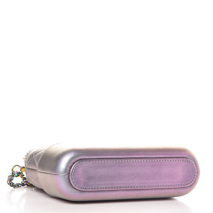 Chanel Iridescent Lambskin Calfskin Quilted Small Gabrielle Clutch With Chain Light Purple 4 of 12