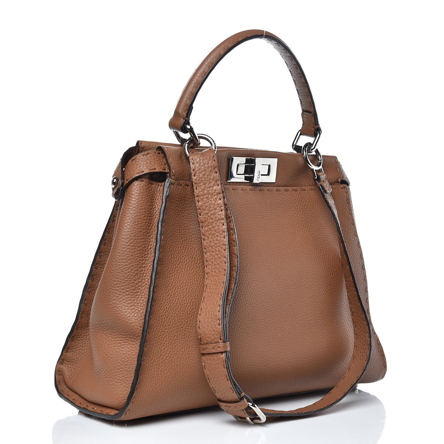 Cuoio Romano Selleria Bi-Color Medium Peekaboo Iconic Satchel Mou Deserto