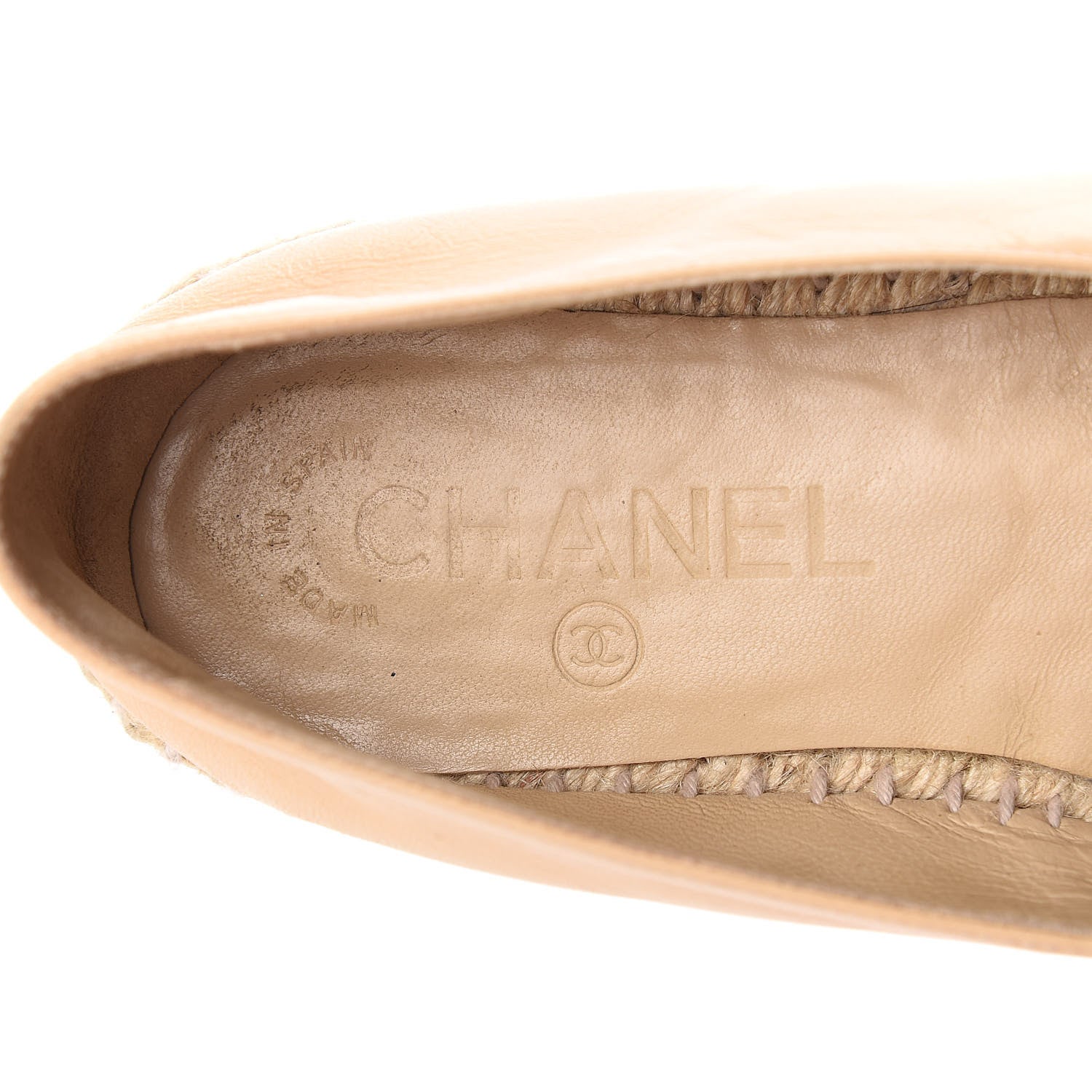 Chanel Lambskin CC Espadrilles 37 Beige Black 14 of 15