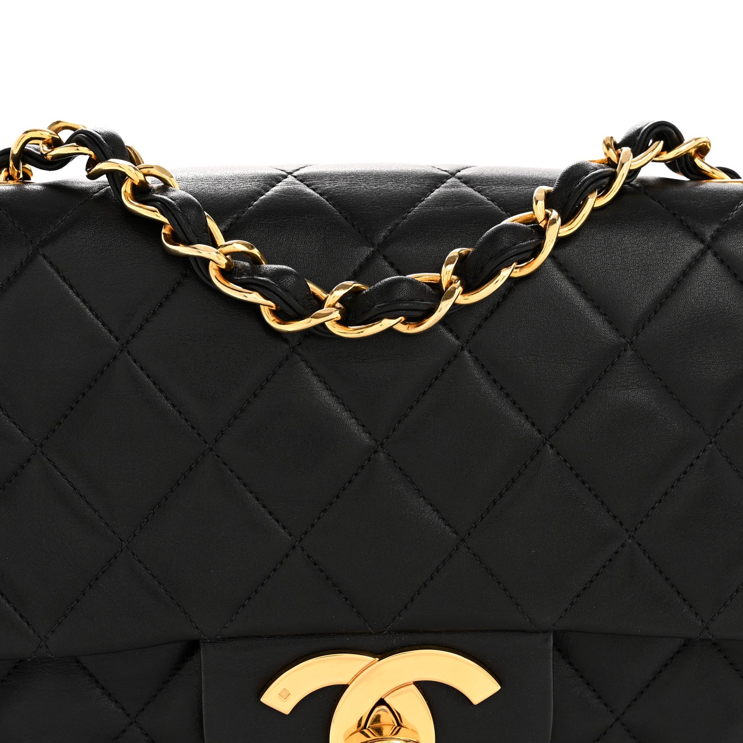 Lambskin Quilted XL Jumbo Single Flap Black