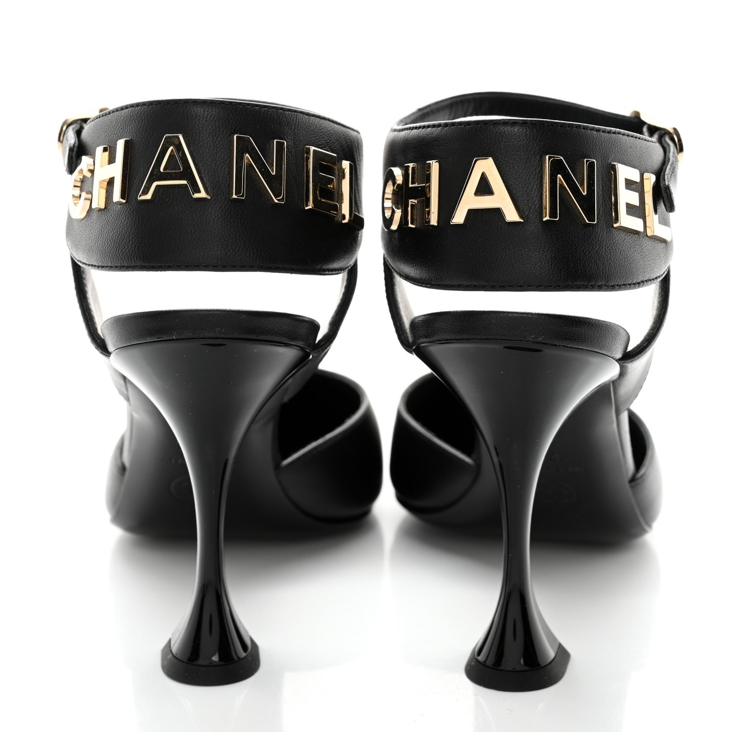 Lambskin Velvet Cap Toe Logo Pumps 37.5 Black