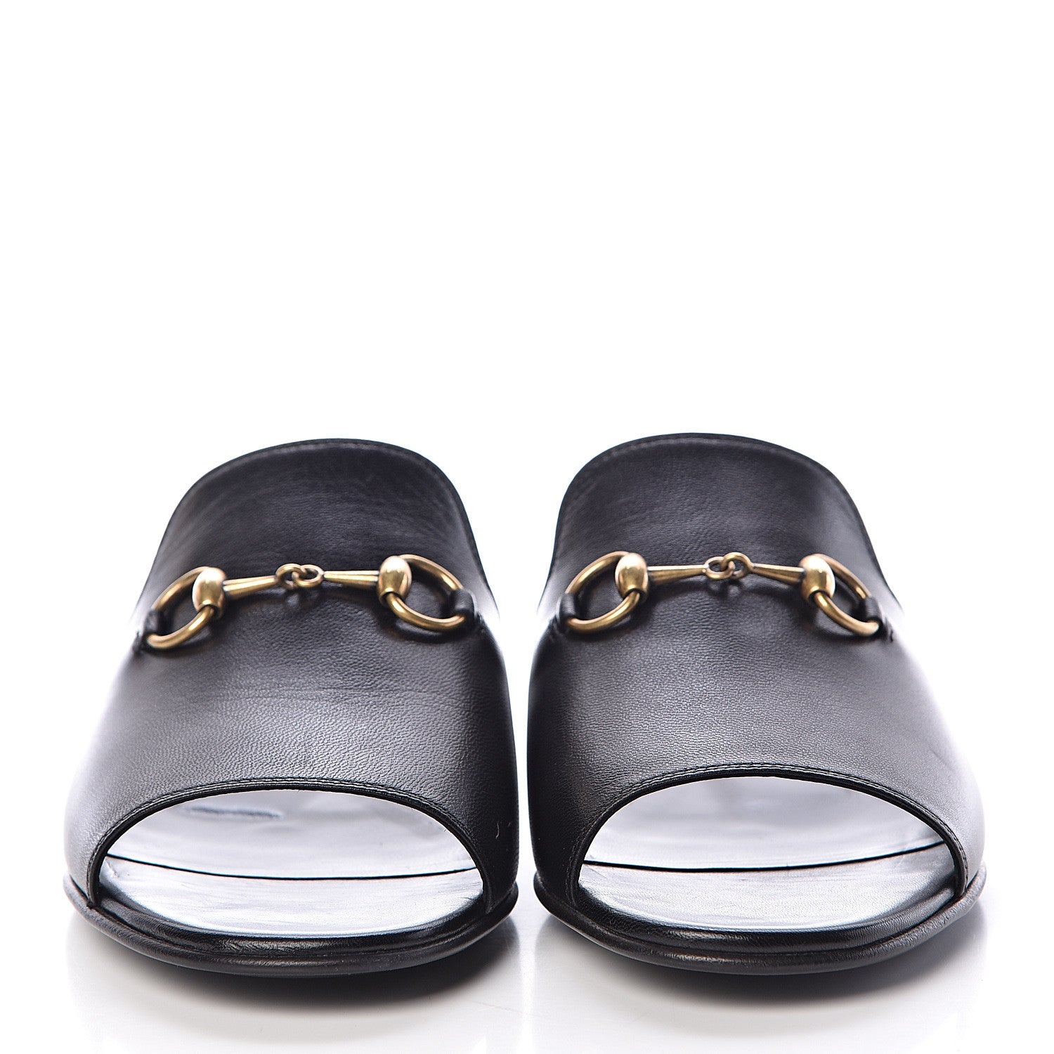 Gucci Malaga Kid Horsebit Slide Sandals 35 Black 2 of 9