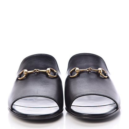 Gucci Malaga Kid Horsebit Slide Sandals 35 Black 2 of 9