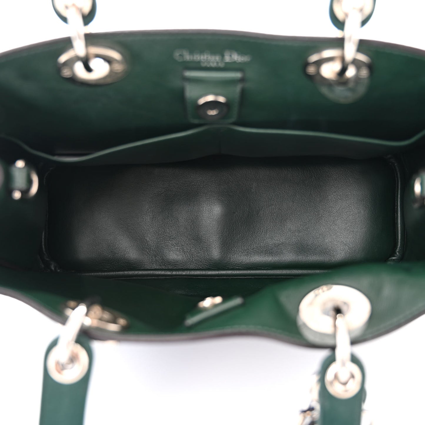 Smooth Calfskin Medium Tri-Color Diorissimo Bag Navy Green