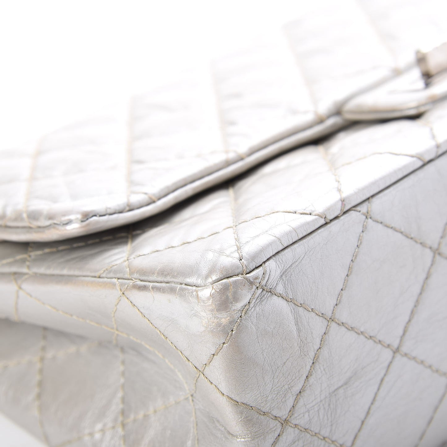 Metallic Aged Calfskin Quilted 2.55 Reissue 226 Flap Silver