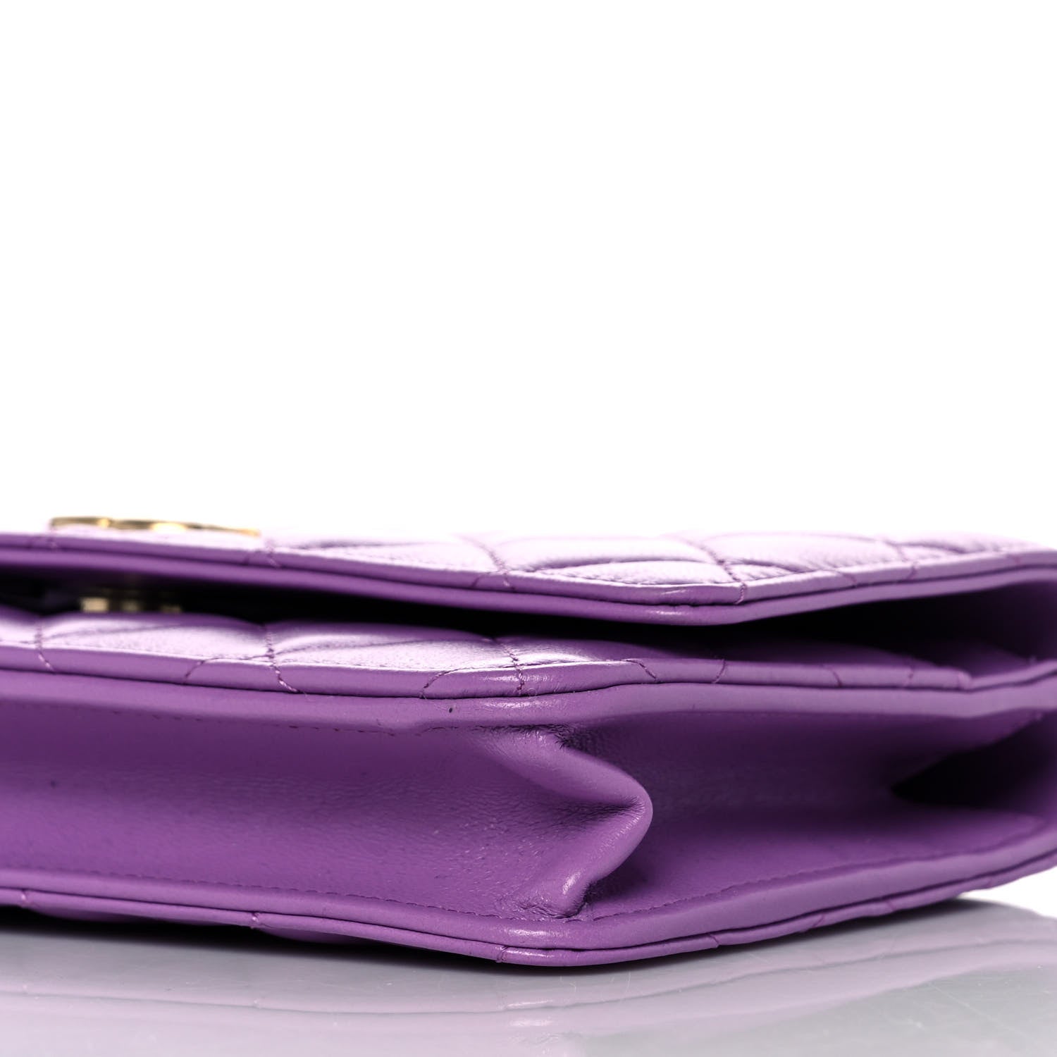 Chanel Lambskin Quilted Pick Me Up Wallet On Chain WOC Purple 9 of 9