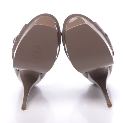 Saint Laurent Patent Tribute 105 Platform Sandals 37 Taupe 5 of 8
