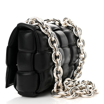 Bottega Veneta Lambskin Maxi Intreccio Padded Chain Cassette Crossbody Bag Black 3 of 10