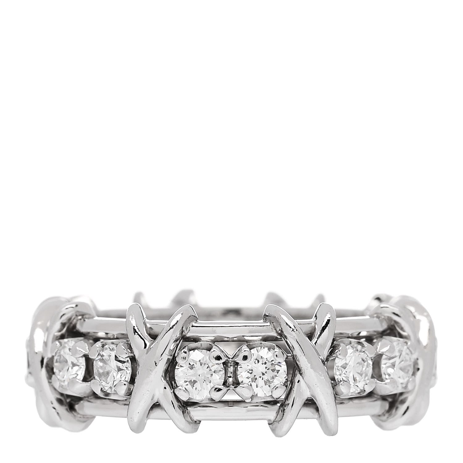 Tiffany Platinum Diamond 1.33ct Schlumberger Sixteen Stone Ring 56 7.75 3 of 4