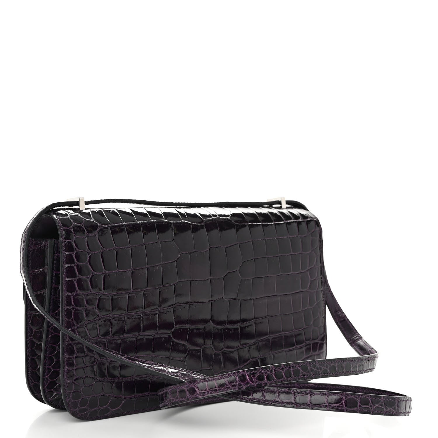 Hermes Shiny Niloticus Crocodile Constance Elan 25 Amethyste 3 of 10