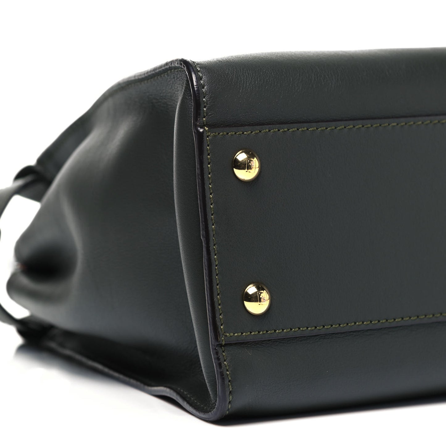 Vitello Seta Shiny Nappa Medium Peekaboo Iconic Satchel Verde Prato Makeup