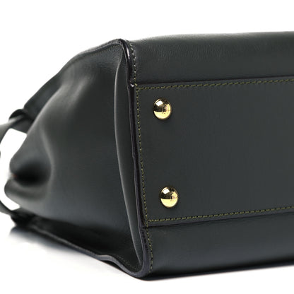 Fendi Vitello Seta Shiny Nappa Medium Peekaboo Iconic Satchel Verde Prato Makeup 6 of 10
