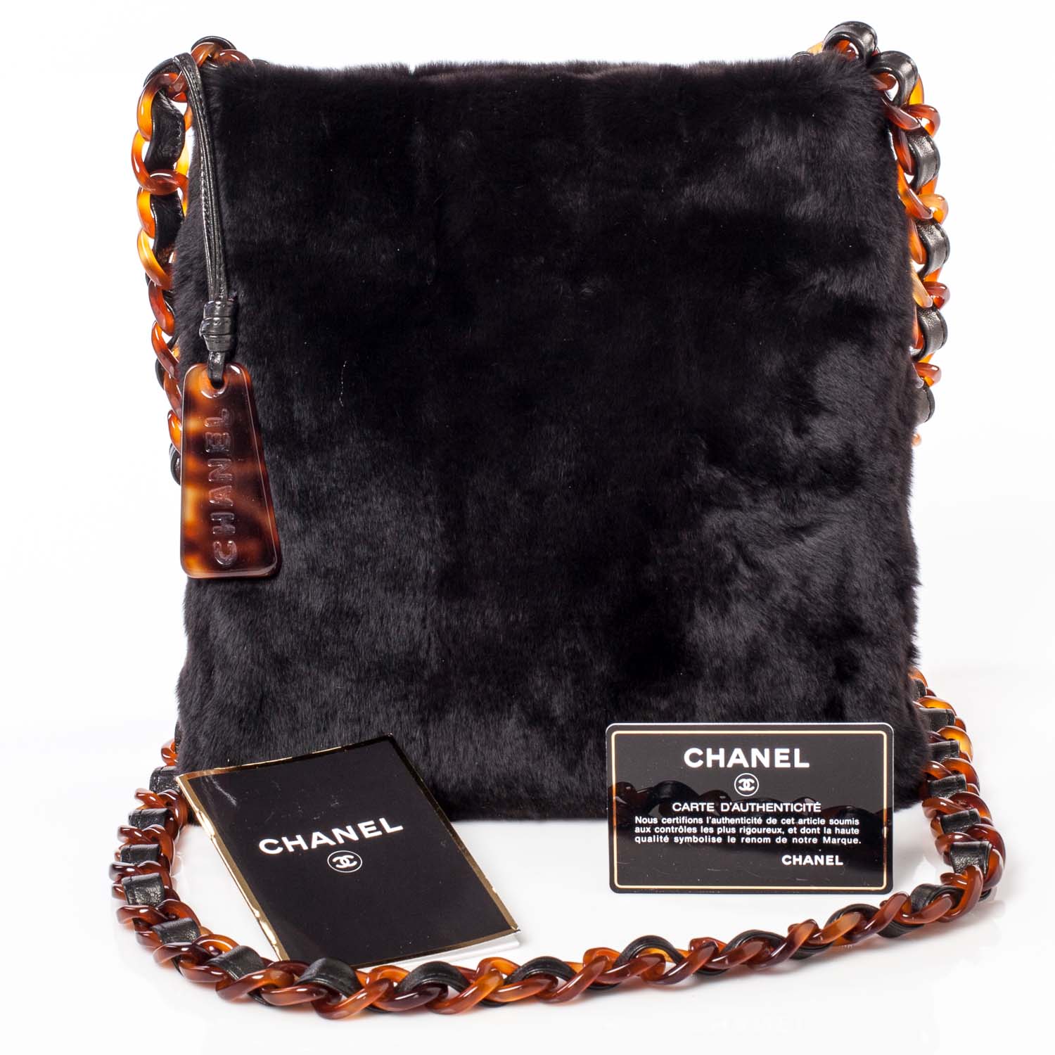 Chanel Orylag Rabbit Fur Messenger Bag Black 8 of 8
