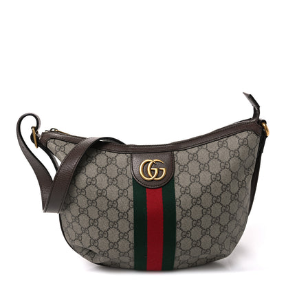 Gucci GG Supreme Monogram Web Small Ophidia Half Moon Hobo Brown 1 of 10