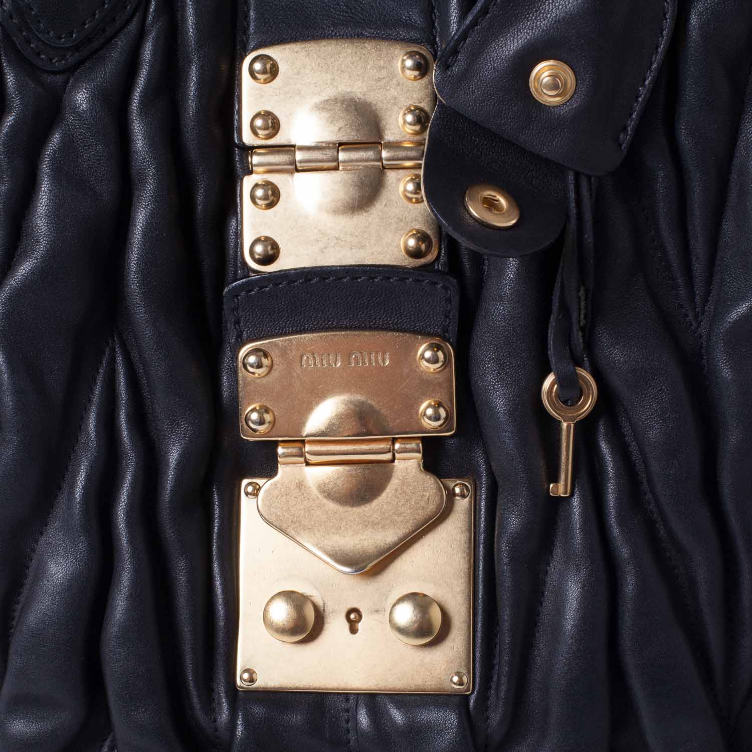 Miu Miu Leather Matelasse Tote Black 9 of 9