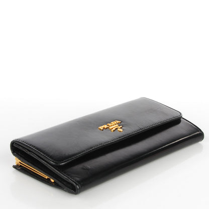 Prada Goatskin Chic Kisslock Flap Wallet Black 4 of 8