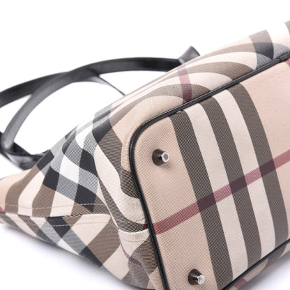 Burberry Patent Trim Nova Check Shopper Tote Black 7 of 12