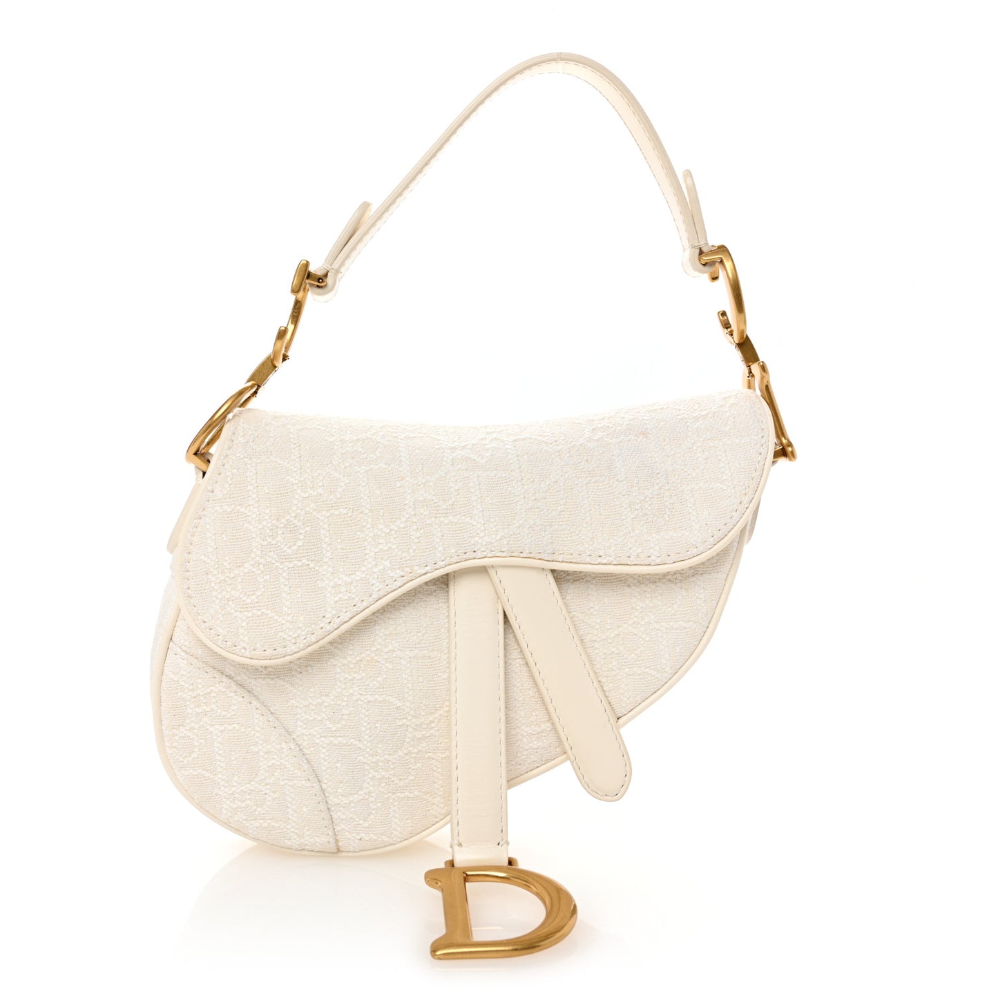 Oblique Mini Saddle Bag White