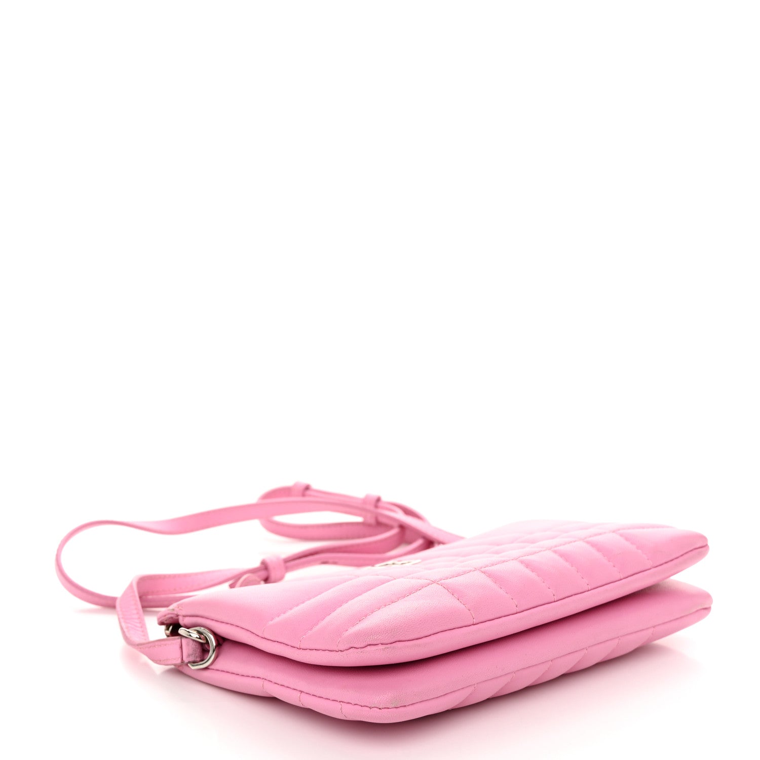 Burberry Lambskin Quilted Lola Double Pouch Crossbody Primrose Pink 3 of 10