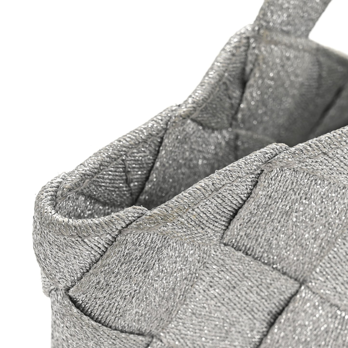 Webbing Maxi Intrecciato Mini Cassette Tote Silver