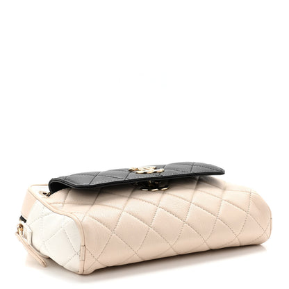 Chanel Goatskin Quilted Tri-Color Small In & Out Camera Case Black White Beige 4 of 12