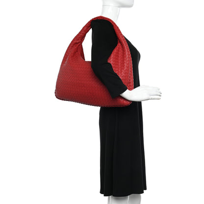 Bottega Veneta Nappa Intrecciato Large Veneta Hobo Red 2 of 11