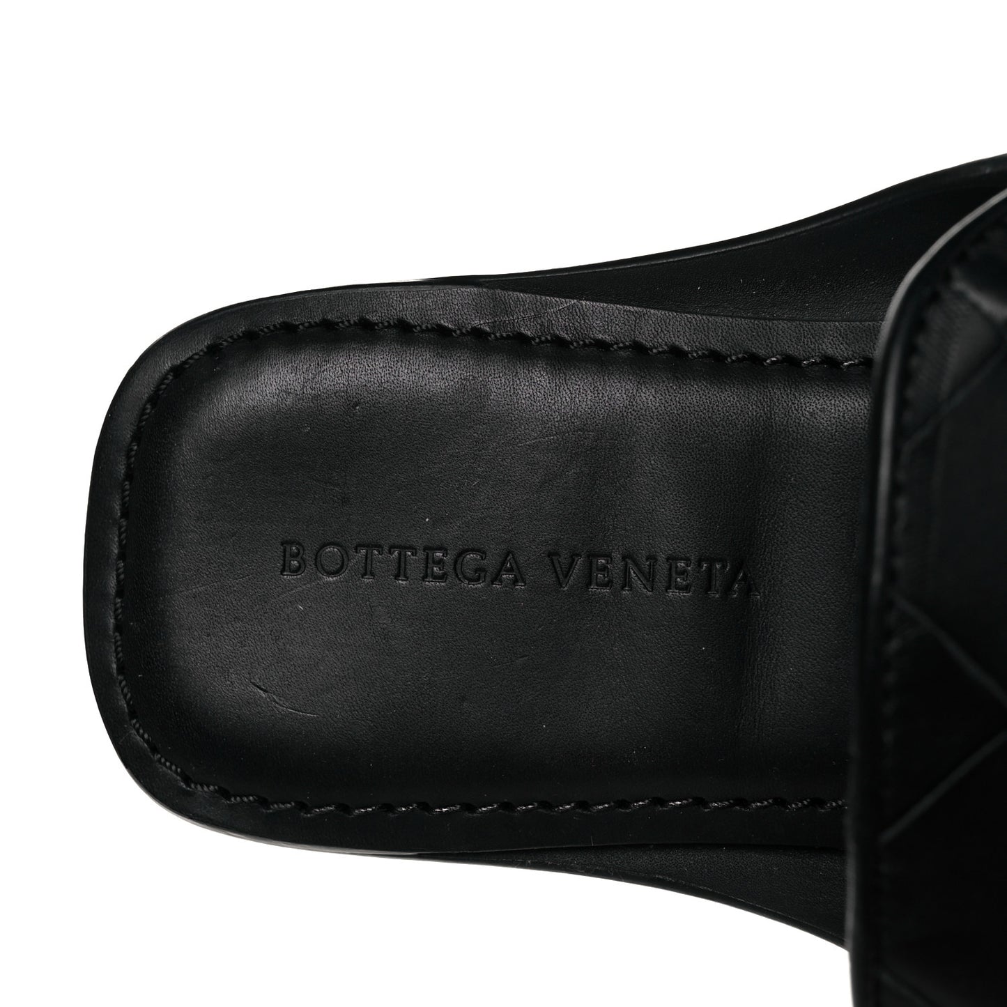 Nappa Maxi Intrecciato Flat Mules 38.5 Black
