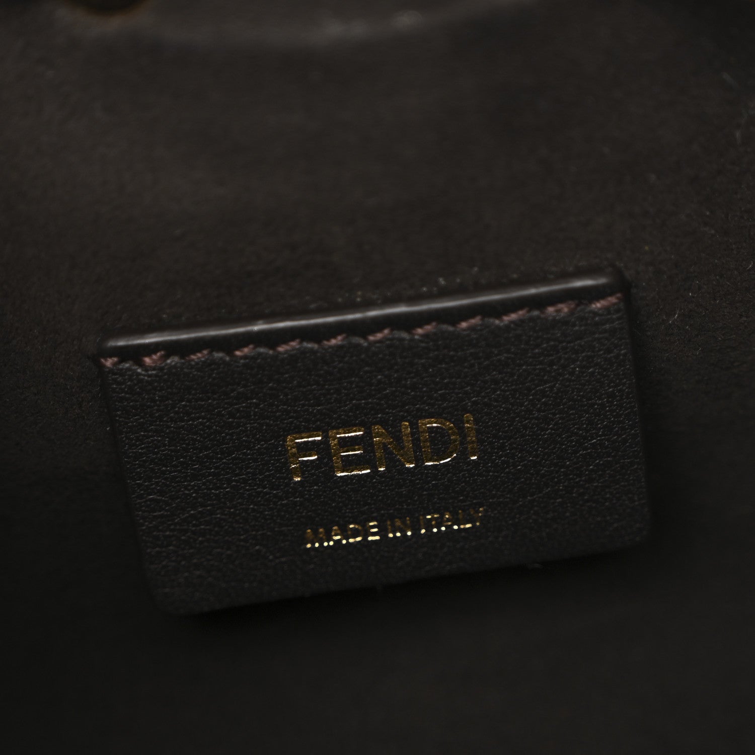 Fendi Denim Effect Fabric FF Jacquard Vitello Mini Mon Tresor Bucket Bag Blue Brown 6 of 10