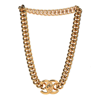 Chanel Chain Link CC Choker Necklace Gold 3 of 5