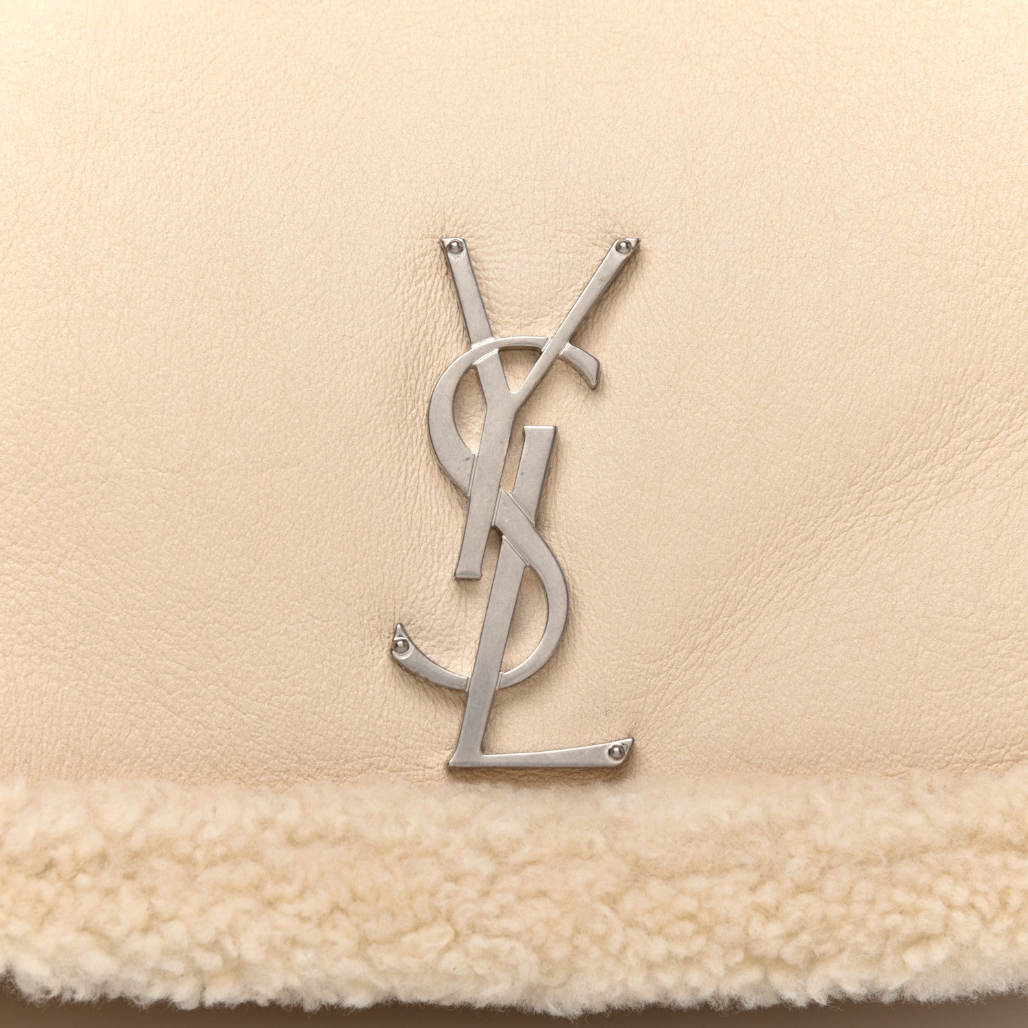 Saint Laurent Shearling Medium Nolita Shoulder Bag Natural 11 of 14