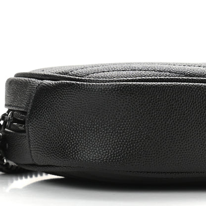 Saint Laurent Grain De Poudre Matelasse Monogram Mini Lou Camera Bag Black 6 of 8
